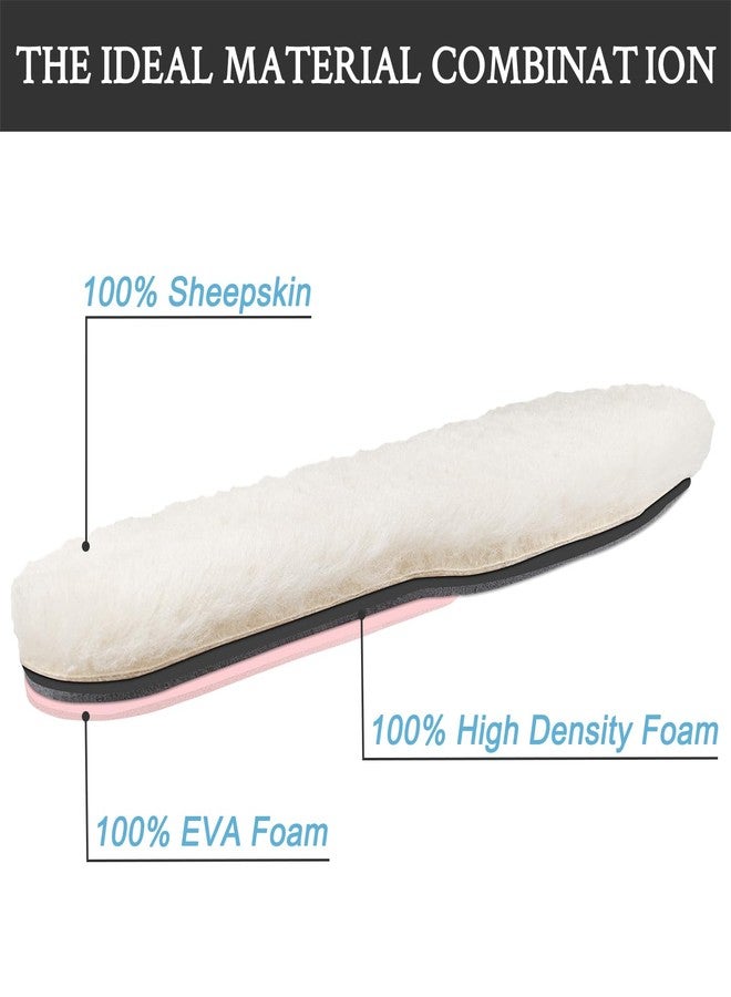 Endoto Sheepskin Insoles for UGG Women Slipper Replacement Inserts(Color:Pink,Size:Women8-EU39) - Image 3